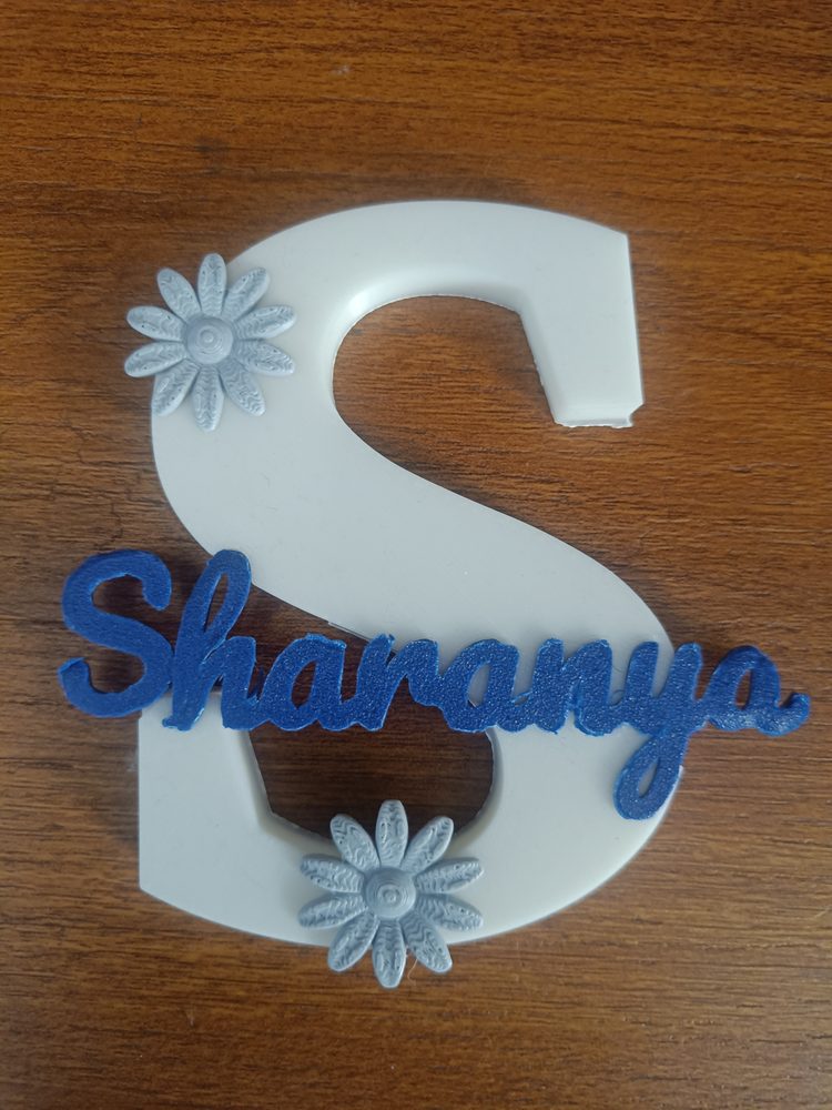 3D printed personalised name letter — Sharanya, custom name plate, Pune