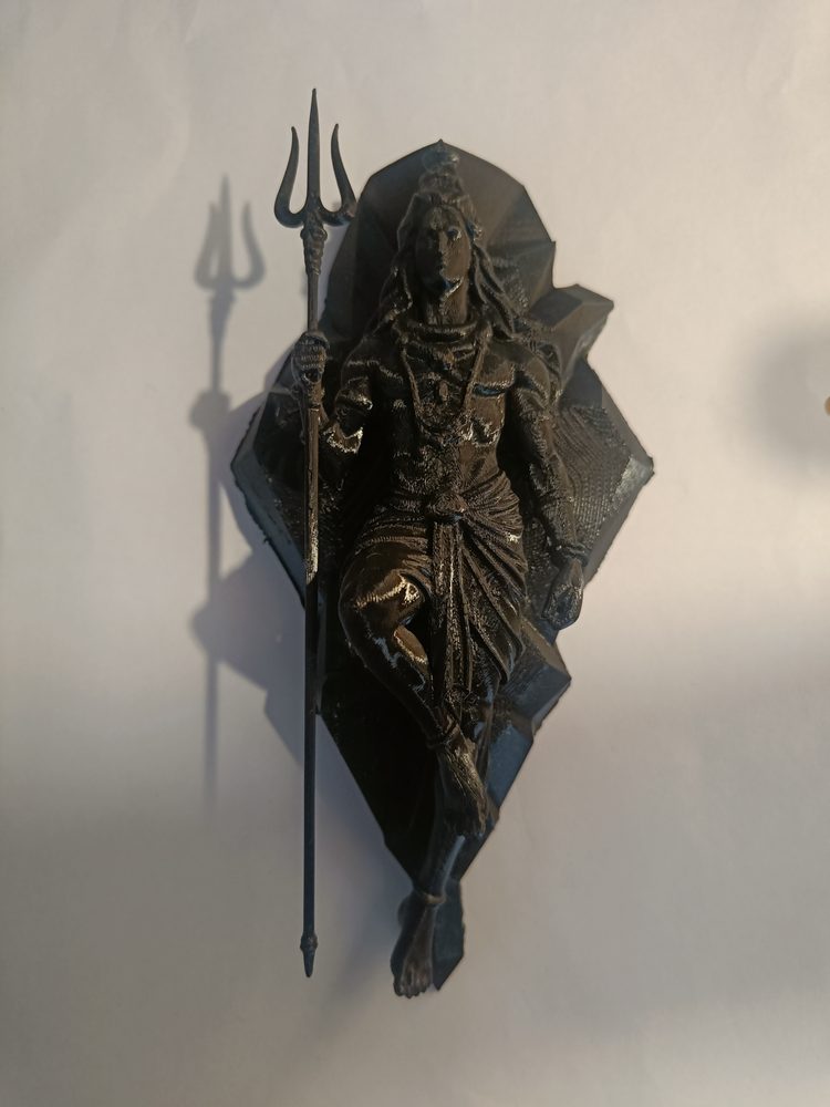 3D printed Shiva wall hanging with trident, heritage wall art, Pune