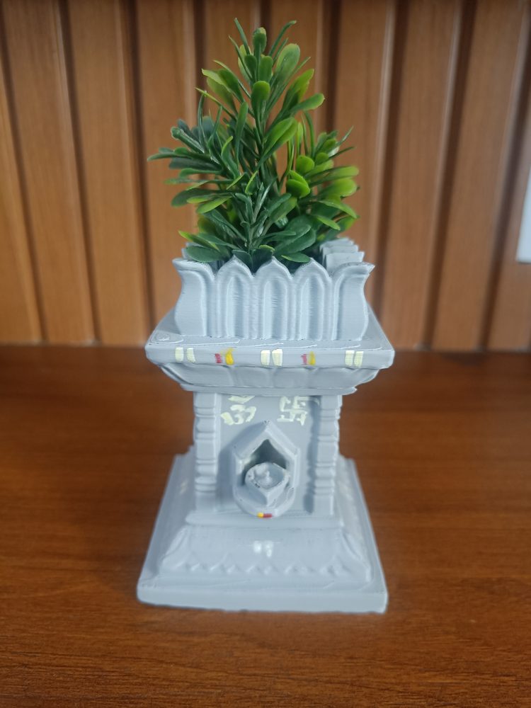 3D printed Tulsi Vrindavan temple planter, hand-painted, Pune